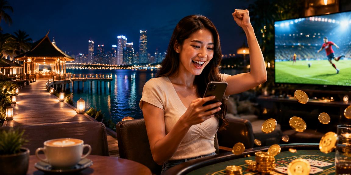 Pemain Johor menikmati permainan baccarat langsung melalui mudah alih we1win